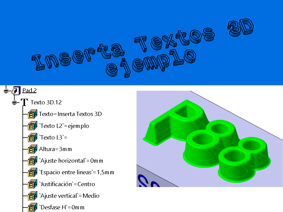 Macro CATIA insertar Textos 3D