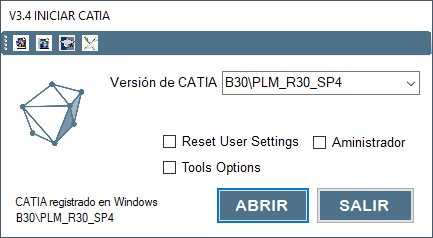 macro para iniciar catia